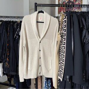 Brooks Brothers Red Fleece Ivory Cotton Shawl Collar Cardigan Sweater Mens Large